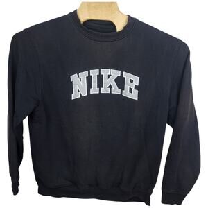 Vintage Y2K Men's Nike Embroidered Spellout Crewneck Sweatshirt Medium M